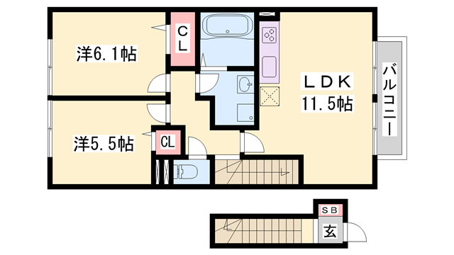 恵比須駅 徒歩10分 2階の物件間取画像