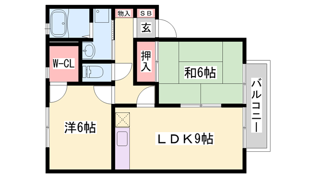 サンビレッジ吉川Eの物件間取画像
