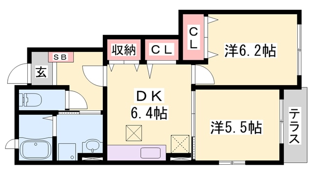 滝野駅 徒歩10分 1階の物件間取画像