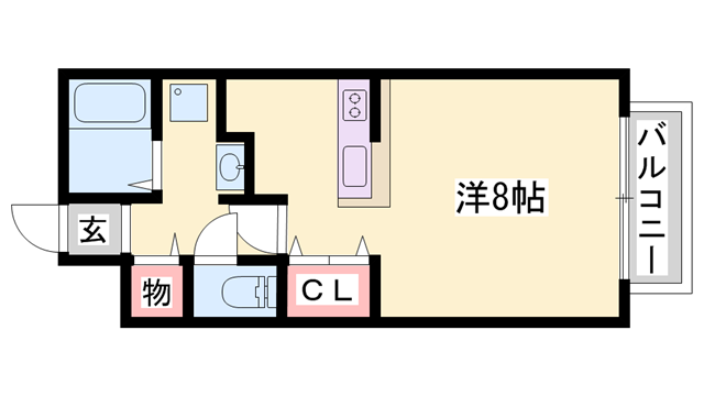 ヴィラージュ大開Dの物件間取画像