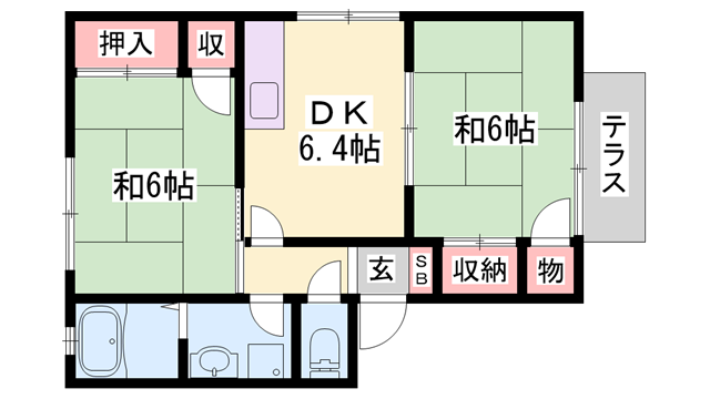 社町駅 バス15分  裁判所前下車：停歩8分 1階の物件間取画像