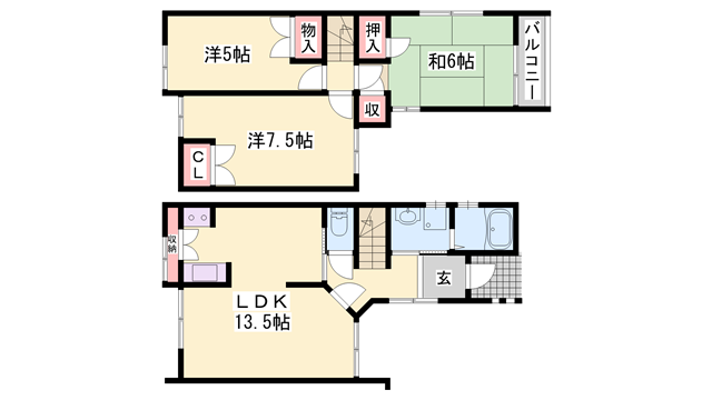 ロレーヌハイツ野添南の物件間取画像