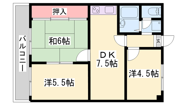 シャトー第一土山の物件間取画像