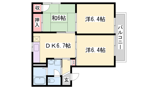 西江井ケ島駅 徒歩7分 2階の物件間取画像