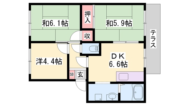 小野駅 徒歩16分 1階の物件間取画像