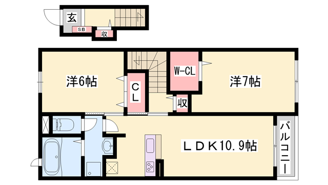 滝野駅 徒歩7分 2階の物件間取画像