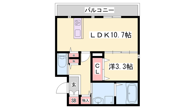 魚住駅 徒歩22分 1階の物件間取画像