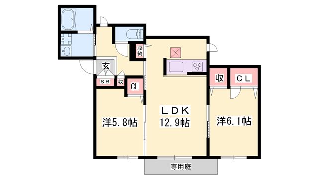 土山駅 徒歩10分 1階の物件間取画像