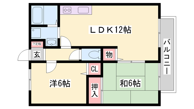 明石駅 バス12分  高津橋北下車：停歩6分 2階の物件間取画像