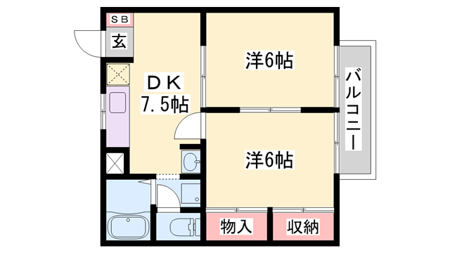 小野駅 徒歩16分 2階の物件間取画像