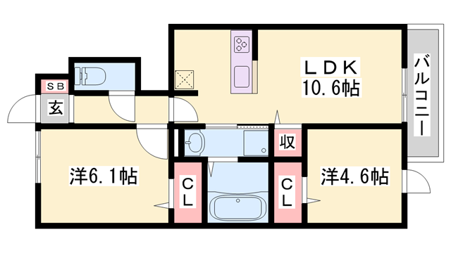 大久保駅 徒歩23分 1階の物件間取画像