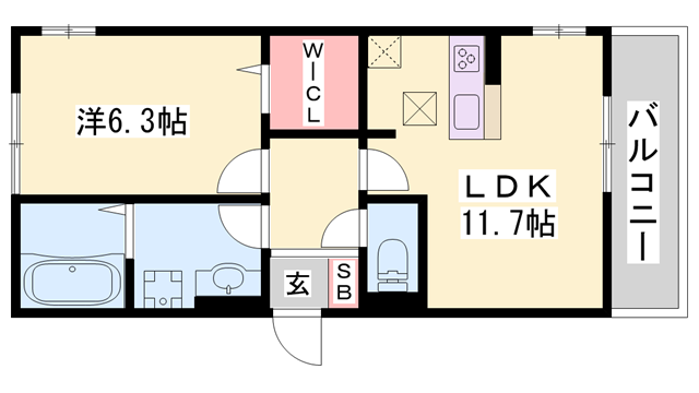 林崎松江海岸駅 徒歩2分 1階の物件間取画像