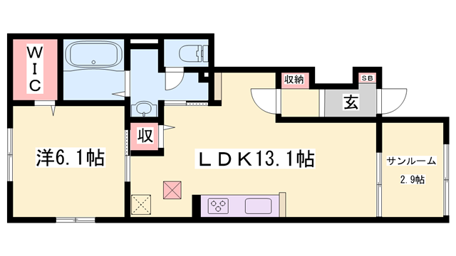 大久保駅 徒歩22分 1階の物件間取画像