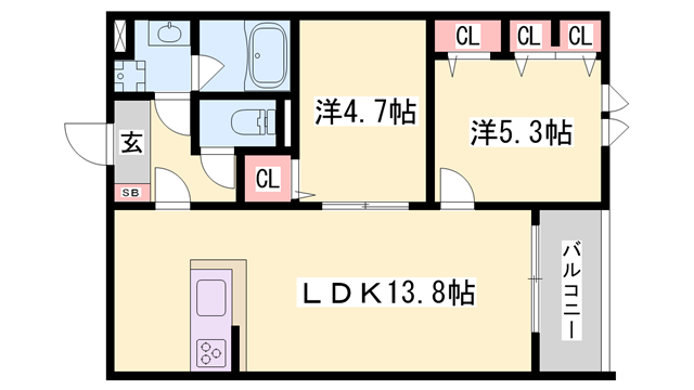 クレアトゥールの物件間取画像