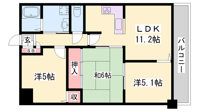 西明石駅 徒歩11分 3階の物件間取画像