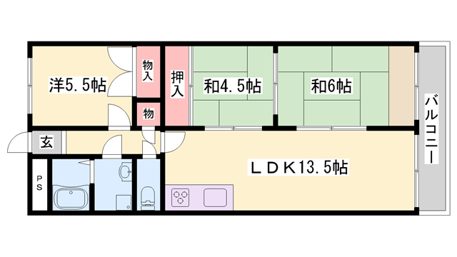 明石駅 徒歩10分 10階の物件間取画像