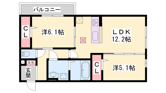 西江井ケ島駅 徒歩6分 1階の物件間取画像