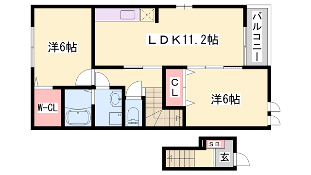 西江井ケ島駅 徒歩11分 2階の物件間取画像