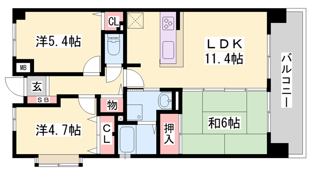 プレステージ明石駅前Ⅱの物件間取画像