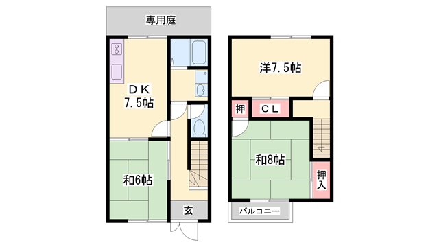 ハイツ深喜Aの物件間取画像