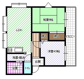 サンビレッジ太間C棟の物件間取画像