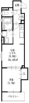 ラモーナ北条Ⅰの物件間取画像