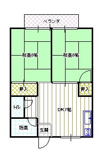 コーポ池田A棟の物件間取画像