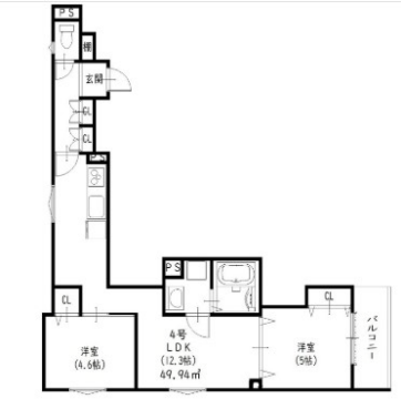 ピレーネ北条Ⅱの物件間取画像