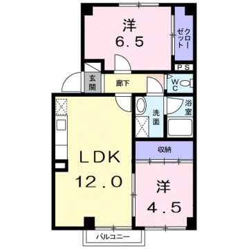 ライジングサンＡの物件間取画像