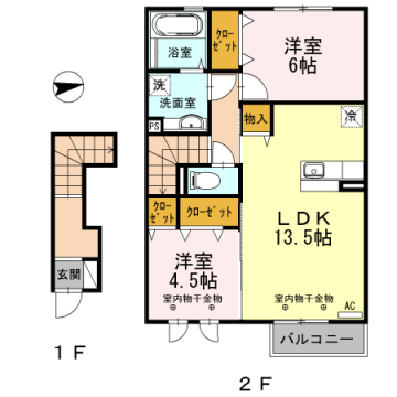 D-room西荒屋Ｂ　Lの物件間取画像