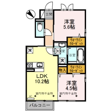 ラルーチェＡ・Ｂ　Ｌｇの物件間取画像