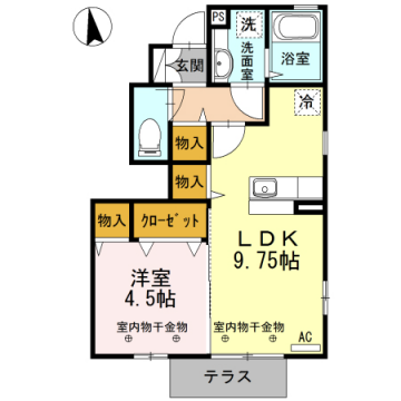 ラ・フェルマータ山室　Ｌｇの物件間取画像