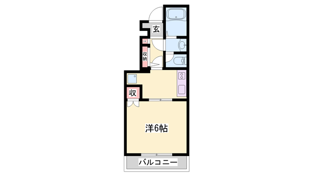 ピース河原町A棟の物件間取画像