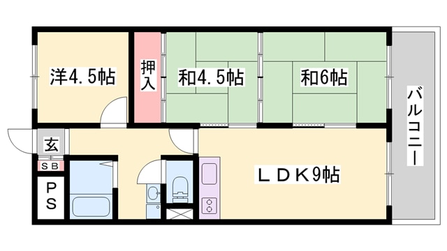 エバーグリーン今宿　A棟の物件間取画像