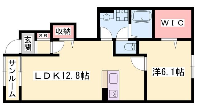 ヴィラドゥグレーヌ梅ケ谷　D棟の物件間取画像