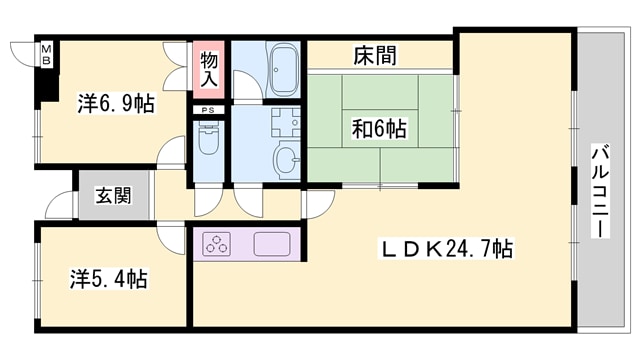 エクレール東辻井の物件間取画像