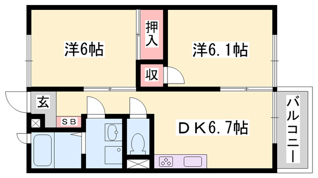 カーサ正保橋の物件間取画像