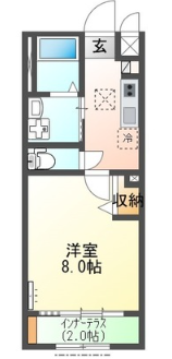 ヴィラージュ中州の物件間取画像