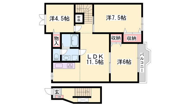 ル・クプル　プラースⅡの物件間取画像