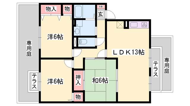 ２３番館　B棟の物件間取画像