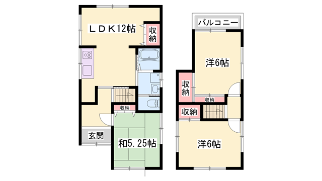 播磨町ニ子戸建の物件間取画像