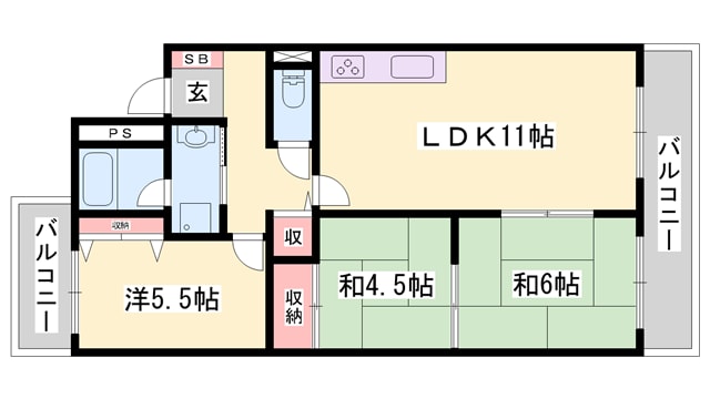 サニーハイツ嵐山の物件間取画像