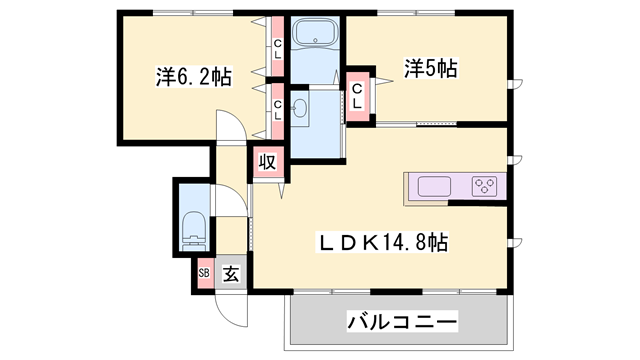 シャーメゾン今宿の物件間取画像