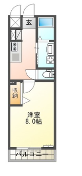 ヴィラージュ中州の物件間取画像