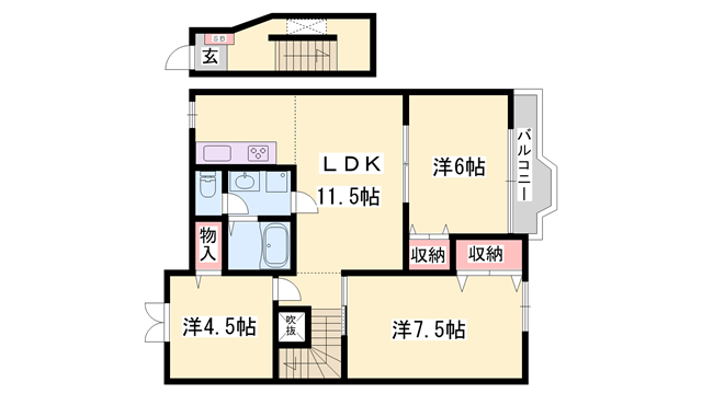 ル・クプル　プラースⅡの物件間取画像