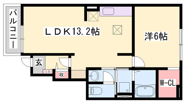 グランペール古賀ⅢＢの物件間取画像